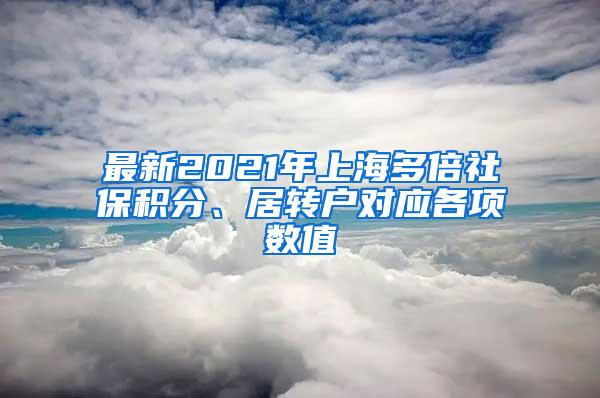 最新2021年上海多倍社保积分、居转户对应各项数值