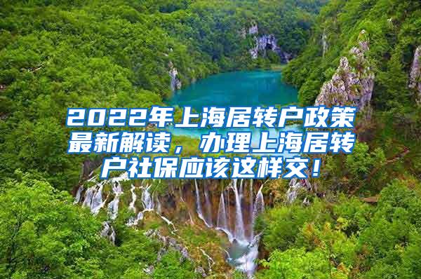 2022年上海居转户政策最新解读，办理上海居转户社保应该这样交！