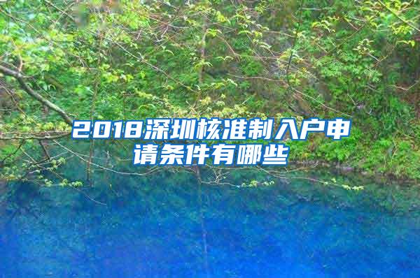 2018深圳核准制入户申请条件有哪些