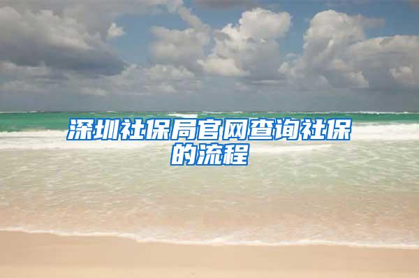 深圳社保局官网查询社保的流程