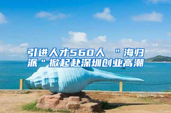 引进人才560人 ＂海归派＂掀起赴深圳创业高潮