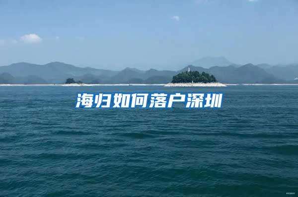 海归如何落户深圳