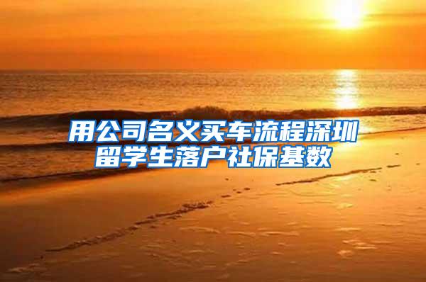 用公司名义买车流程深圳留学生落户社保基数