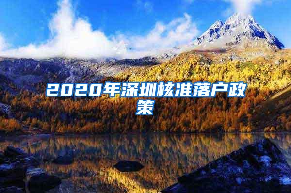 2020年深圳核准落户政策