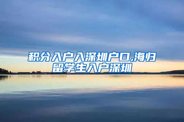 积分入户入深圳户口,海归留学生入户深圳