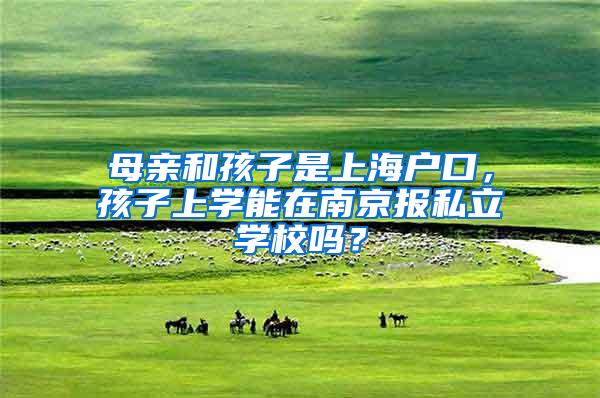 母亲和孩子是上海户口，孩子上学能在南京报私立学校吗？