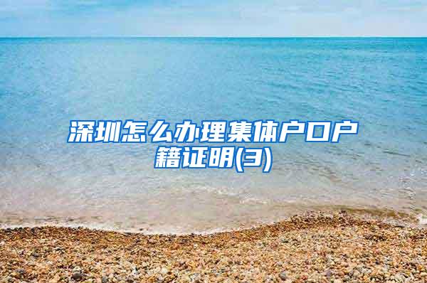 深圳怎么办理集体户口户籍证明(3)