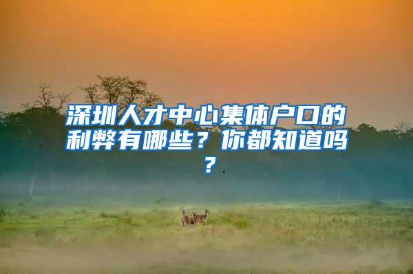 深圳人才中心集体户口的利弊有哪些？你都知道吗？