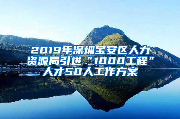 2019年深圳宝安区人力资源局引进“1000工程”人才50人工作方案