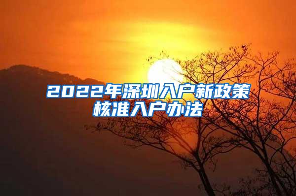 2022年深圳入户新政策核准入户办法