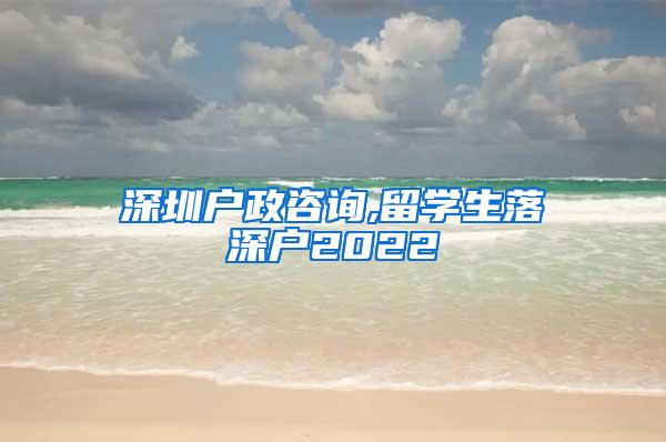 深圳户政咨询,留学生落深户2022