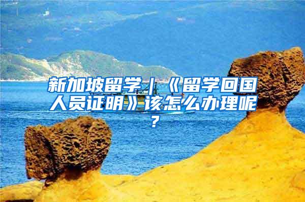 新加坡留学｜《留学回国人员证明》该怎么办理呢？