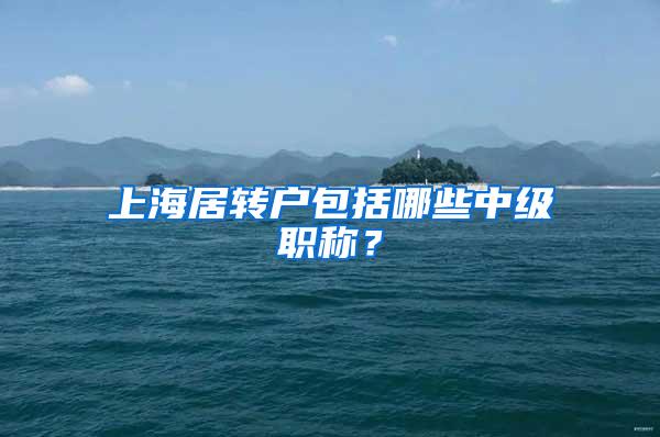 上海居转户包括哪些中级职称？
