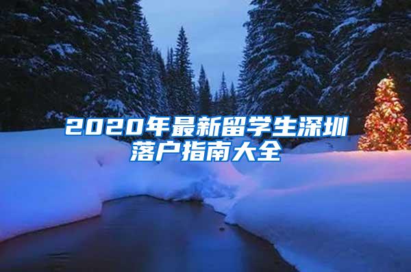 2020年最新留学生深圳落户指南大全