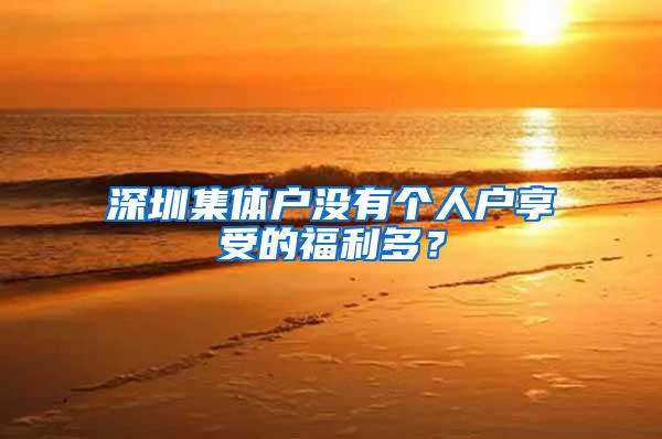 深圳集体户没有个人户享受的福利多？