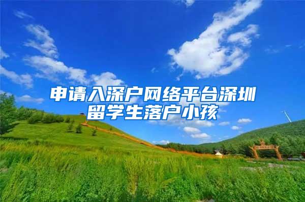 申请入深户网络平台深圳留学生落户小孩