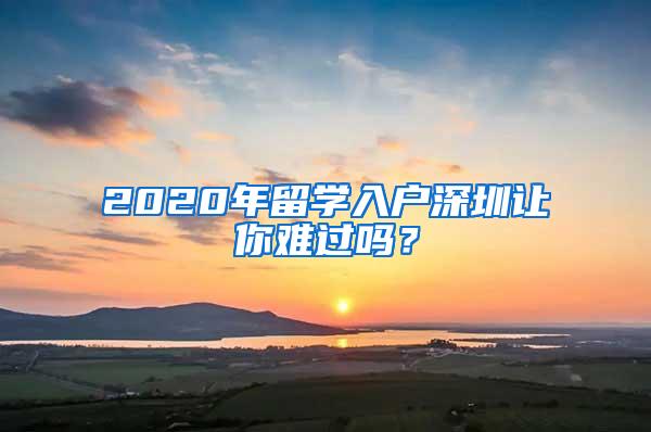 2020年留学入户深圳让你难过吗？