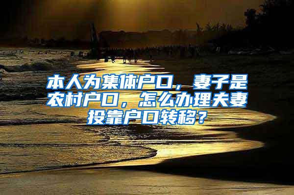 本人为集体户口，妻子是农村户口，怎么办理夫妻投靠户口转移？