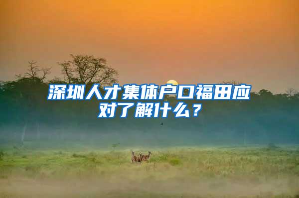 深圳人才集体户口福田应对了解什么？