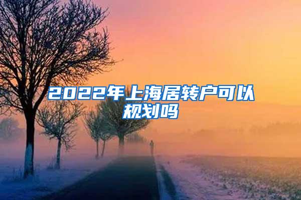 2022年上海居转户可以规划吗