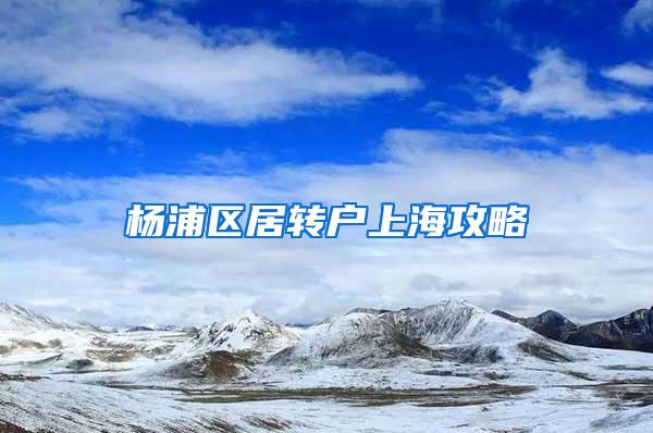 杨浦区居转户上海攻略