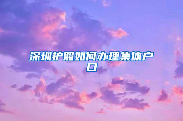 深圳护照如何办理集体户口