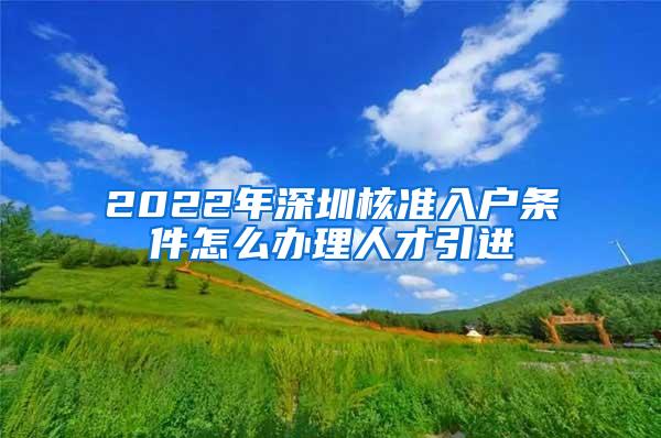 2022年深圳核准入户条件怎么办理人才引进