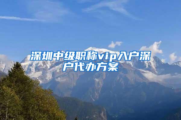 深圳中级职称vip入户深户代办方案