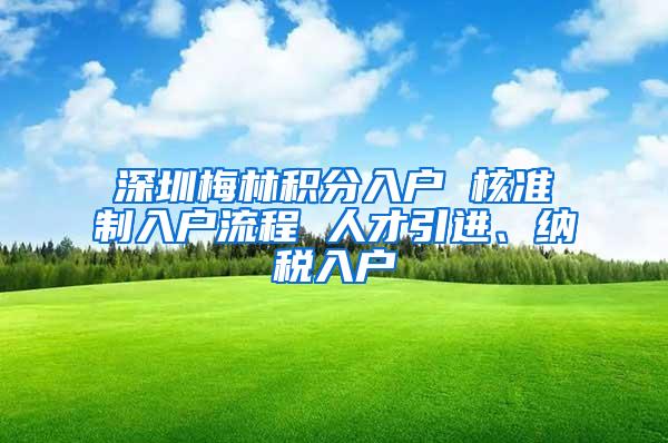 深圳梅林积分入户 核准制入户流程 人才引进、纳税入户