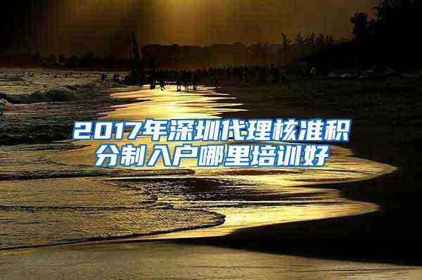 2017年深圳代理核准积分制入户哪里培训好