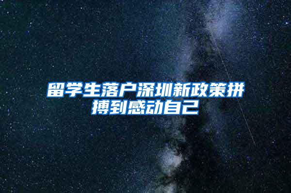 留学生落户深圳新政策拼搏到感动自己