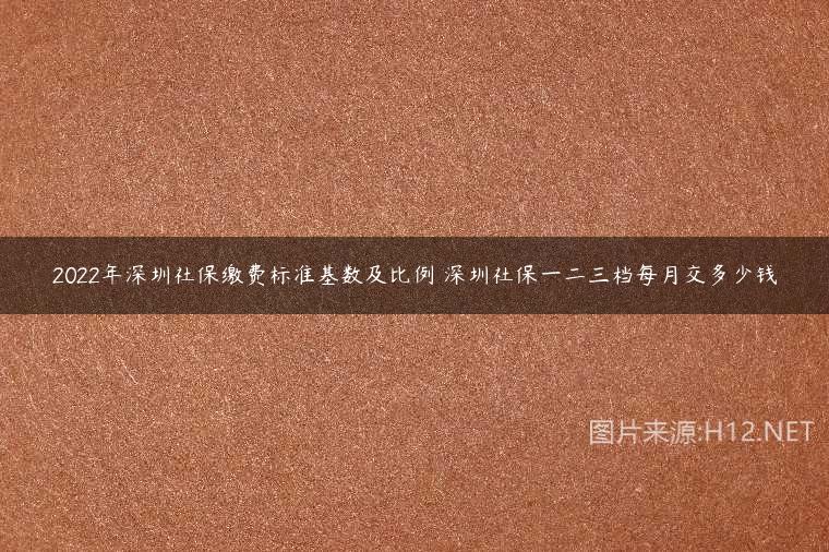 2022年深圳社保缴费标准基数及比例 深圳社保一二三档每月交多少钱