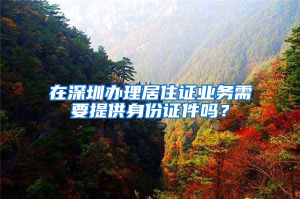 在深圳办理居住证业务需要提供身份证件吗？
