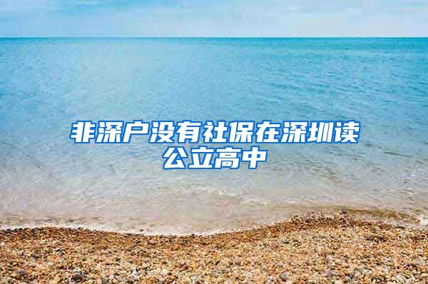 非深户没有社保在深圳读公立高中