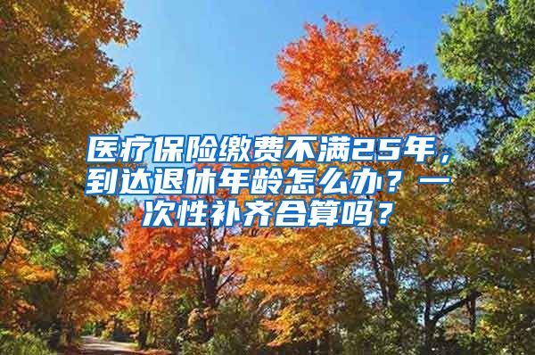 医疗保险缴费不满25年，到达退休年龄怎么办？一次性补齐合算吗？