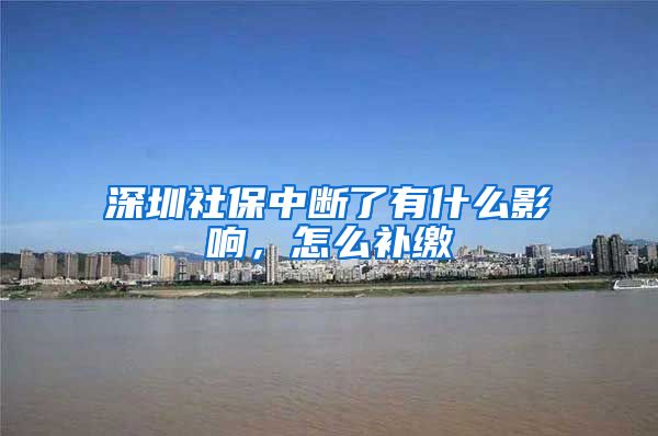 深圳社保中断了有什么影响，怎么补缴