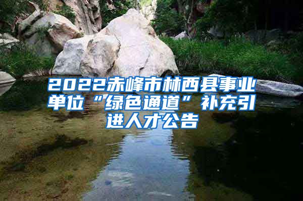 2022赤峰市林西县事业单位“绿色通道”补充引进人才公告