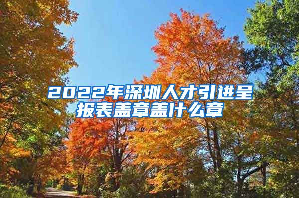 2022年深圳人才引进呈报表盖章盖什么章