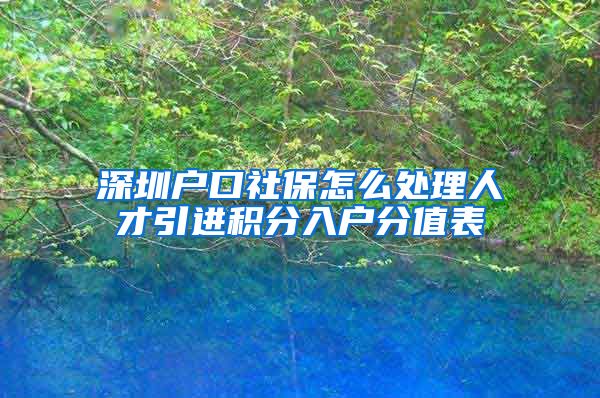 深圳户口社保怎么处理人才引进积分入户分值表