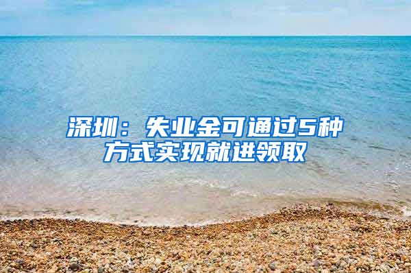 深圳：失业金可通过5种方式实现就进领取