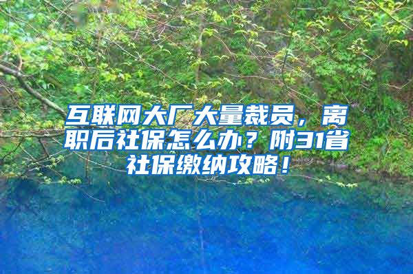 互联网大厂大量裁员，离职后社保怎么办？附31省社保缴纳攻略！