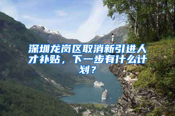 深圳龙岗区取消新引进人才补贴，下一步有什么计划？
