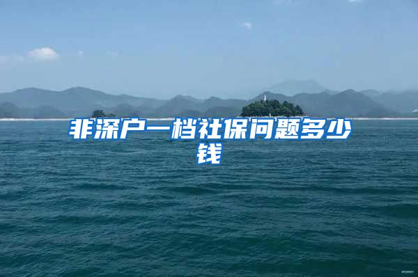 非深户一档社保问题多少钱