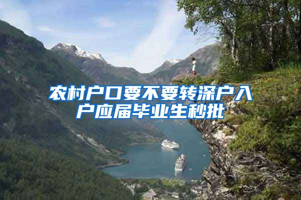 农村户口要不要转深户入户应届毕业生秒批
