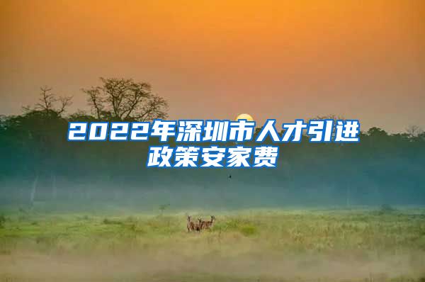 2022年深圳市人才引进政策安家费