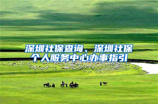 深圳社保查询、深圳社保个人服务中心办事指引