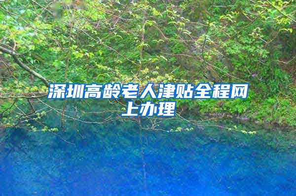 深圳高龄老人津贴全程网上办理