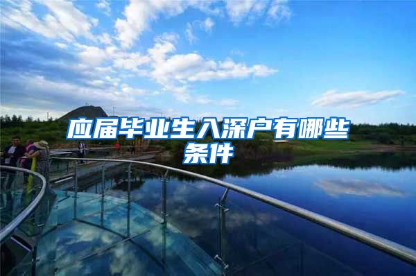 应届毕业生入深户有哪些条件