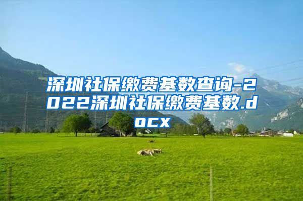 深圳社保缴费基数查询-2022深圳社保缴费基数.docx