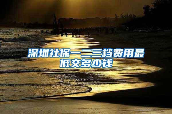 深圳社保一二三档费用最低交多少钱